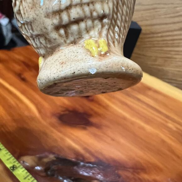 Vintage Ceramic Sleepy Owl Mini Pitcher Toothpick Holder Creamer MCM 3D Handmade - Picture 5 of 9